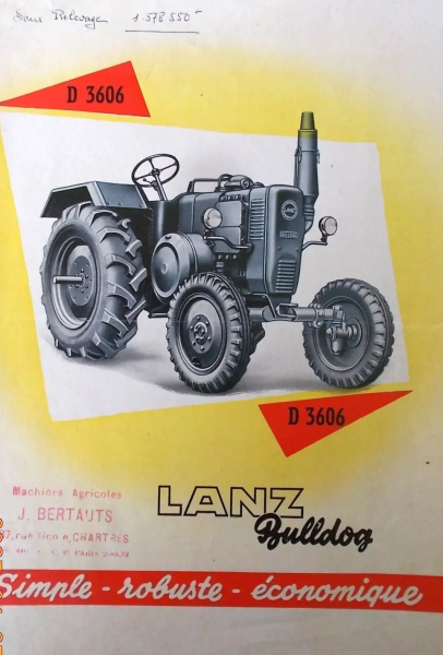 Lanz Bulldog D 3606 Modellprogramm 1953 Traktorprospekt (2787)